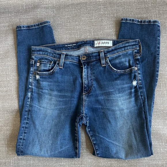 AG Adriano Goldschmied Medium Washed Blue Skinny The Prima Crop Jeans size 28 - Picture 5 of 12